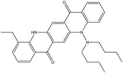 5-(Dibutylamino)-11-ethyl-5,12-dihydroquino[2,3-b]acridine-7,14-dione Struktur