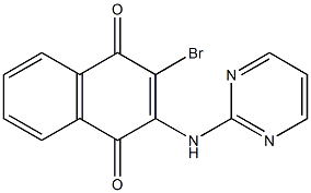 2-Bromo-3-(2-pyrimidinyl)amino-1,4-naphthoquinone Struktur