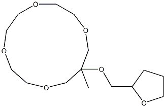 12-Methyl-12-[(tetrahydrofuran)-2-ylmethoxy]-1,4,7,10-tetraoxacyclotridecane Struktur