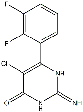 5-Chloro-6-(2,3-difluorophenyl)-2,3-dihydro-2-iminopyrimidin-4(1H)-one Struktur