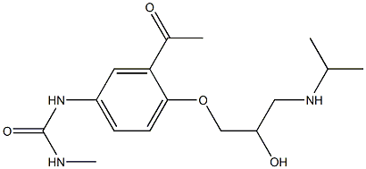 1-Methyl-3-[3-acetyl-4-[2-hydroxy-3-[isopropylamino]propoxy]phenyl]urea Struktur