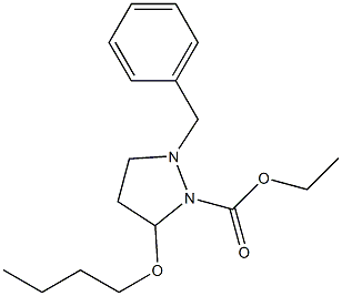 1-Benzyl-3-butoxypyrazolidine-2-carboxylic acid ethyl ester Struktur