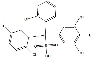 (2-Chlorophenyl)(2,5-dichlorophenyl)(4-chloro-3,5-dihydroxyphenyl)methanesulfonic acid Struktur