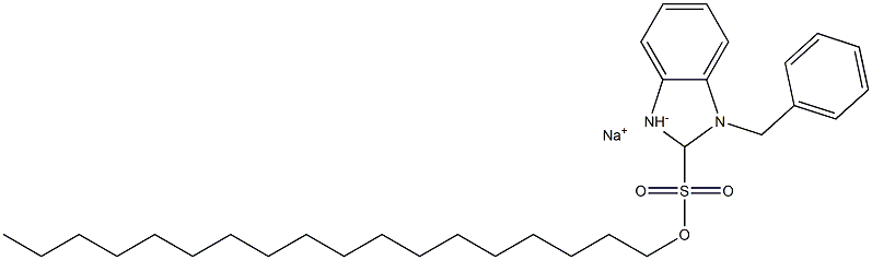 1-Benzyl-2,3-dihydro-2-octadecyl-1H-benzimidazole-2-sulfonic acid sodium salt Struktur