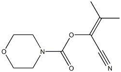 Morpholine-4-carboxylic acid 1-cyano-2-methyl-1-propenyl ester Struktur