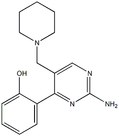 2-[2-Amino-5-[piperidinomethyl]pyrimidin-4-yl]phenol Struktur