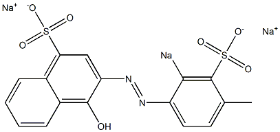 4-Hydroxy-3-[(2-sodiosulfo-4-methylphenyl)azo]naphthalene-1-sulfonic acid sodium salt Struktur