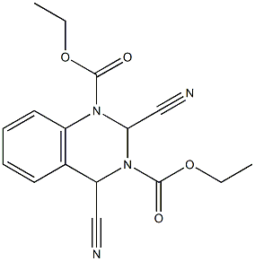 2,4-Dicyano-1,2,3,4-tetrahydroquinazoline-1,3-dicarboxylic acid diethyl ester Struktur