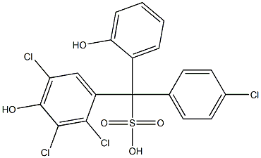 (4-Chlorophenyl)(2,3,5-trichloro-4-hydroxyphenyl)(2-hydroxyphenyl)methanesulfonic acid Struktur