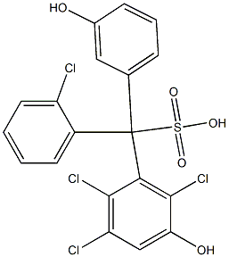 (2-Chlorophenyl)(2,3,6-trichloro-5-hydroxyphenyl)(3-hydroxyphenyl)methanesulfonic acid Struktur