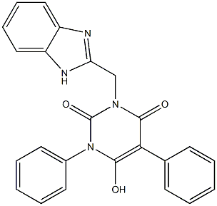 3-(1H-Benzimidazol-2-ylmethyl)-6-hydroxy-1,5-diphenylpyrimidine-2,4(1H,3H)-dione Struktur