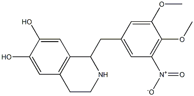 1-(3,4-Dimethoxy-5-nitrobenzyl)-1,2,3,4-tetrahydroisoquinoline-6,7-diol Struktur