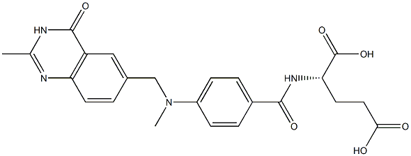 (2S)-2-[4-[N-[(3,4-Dihydro-2-methyl-4-oxoquinazolin)-6-ylmethyl]-N-methylamino]benzoylamino]glutaric acid Struktur