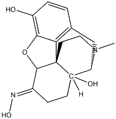 17-Methyl-3,14-dihydroxy-4,5-epoxymorphinan-6-one oxime Struktur