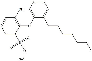 6-Hydroxy-2'-heptyl[oxybisbenzene]-2-sulfonic acid sodium salt Struktur