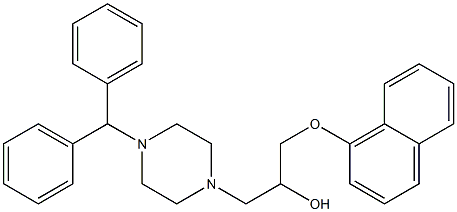 1-(1-Naphtyloxy)-3-[4-(diphenylmethyl)piperazin-1-yl]propan-2-ol Struktur