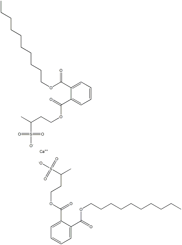 Bis[4-[(2-decyloxycarbonylphenyl)carbonyloxy]butane-2-sulfonic acid]calcium salt Struktur