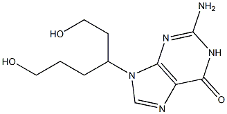 2-Amino-9-(1,6-dihydroxyhexan-3-yl)-9H-purin-6(1H)-one Struktur