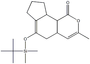 3-Methyl-6-[[dimethyl(tert-butyl)silyl]oxy]-7,8-propano-4a,5,8,8a-tetrahydroisocoumarin Struktur