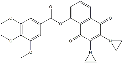 2,3-Bis(1-aziridinyl)-5-(3,4,5-trimethoxybenzoyloxy)-1,4-naphthoquinone Struktur