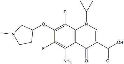 7-[(1-Methylpyrrolidin-3-yl)oxy]-6,8-difluoro-5-amino-1-cyclopropyl-1,4-dihydro-4-oxoquinoline-3-carboxylic acid Struktur