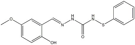 5-Methoxysalicylaldehyde 4-(phenylthio)semicarbazone Struktur