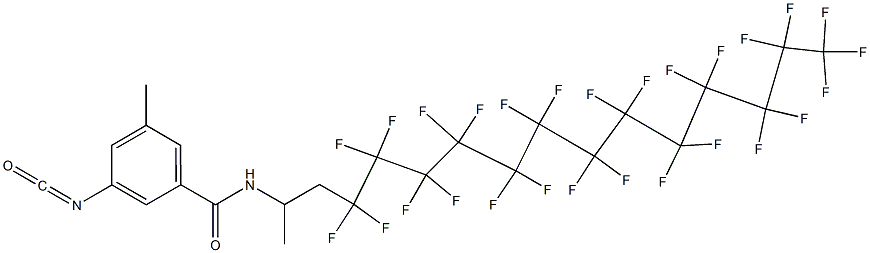 3-Isocyanato-5-methyl-N-[2-(heptacosafluorotridecyl)-1-methylethyl]benzamide Struktur