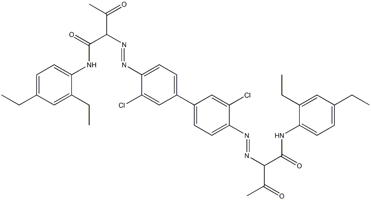 4,4'-Bis[[1-(2,4-diethylphenylamino)-1,3-dioxobutan-2-yl]azo]-3,3'-dichloro-1,1'-biphenyl Struktur