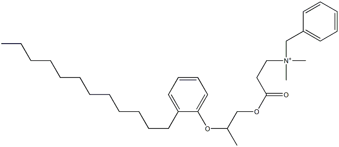 N,N-Dimethyl-N-benzyl-N-[2-[[2-(2-dodecylphenyloxy)propyl]oxycarbonyl]ethyl]aminium Struktur