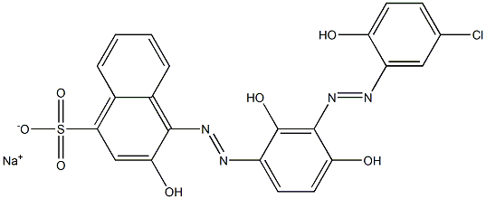 2-Hydroxy-1-[3-(5-chloro-2-hydroxyphenylazo)-2,4-dihydroxyphenylazo]-4-naphthalenesulfonic acid sodium salt Struktur