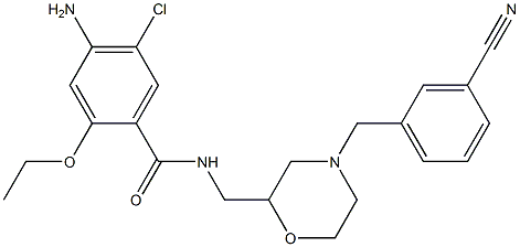 4-Amino-5-chloro-2-ethoxy-N-[[4-(3-cyanobenzyl)-2-morpholinyl]methyl]benzamide Struktur