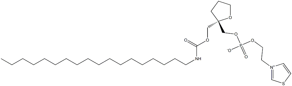 3-[2-[[[[[(R)-Tetrahydro-2-[[[(octadecylamino)carbonyl]oxy]methyl]furan]-2-yl]methoxy]phosphinato]oxy]ethyl]thiazol-3-ium Struktur