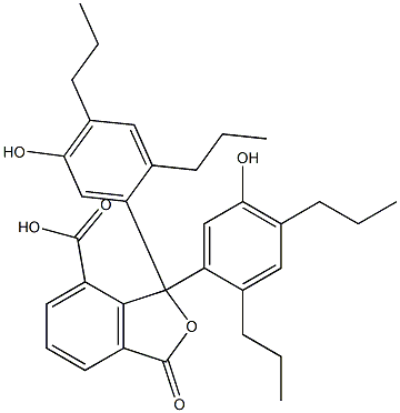 1,3-Dihydro-1,1-bis(5-hydroxy-2,4-dipropylphenyl)-3-oxoisobenzofuran-7-carboxylic acid Struktur