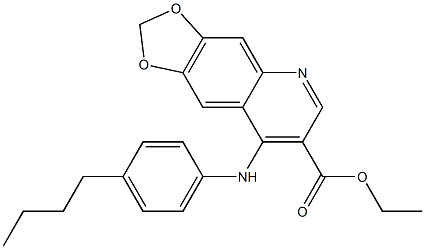 4-[[4-Butylphenyl]amino]-6,7-(methylenedioxy)quinoline-3-carboxylic acid ethyl ester Struktur