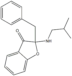 2-Benzyl-2-(2-methylpropylamino)benzofuran-3(2H)-one Struktur