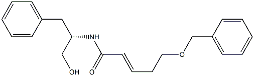 (E)-N-[(S)-1-Benzyl-2-hydroxyethyl]-5-benzyloxy-2-pentenamide Struktur