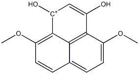 1,3-Dihydroxy-4,9-dimethoxy-1H-phenalene-1-cation Struktur