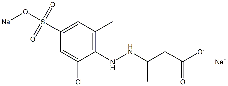 3-[2-(2-Chloro-6-methyl-4-sodiooxysulfonylphenyl)hydrazino]butyric acid sodium salt Struktur