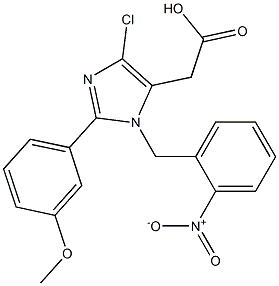 4-Chloro-1-(2-nitrobenzyl)-2-(3-methoxyphenyl)-1H-imidazole-5-acetic acid Struktur