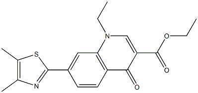 1,4-Dihydro-1-ethyl-4-oxo-7-(4,5-dimethylthiazol-2-yl)quinoline-3-carboxylic acid ethyl ester Struktur