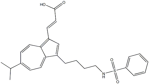 (E)-3-[6-Isopropyl-3-[4-(phenylsulfonylamino)butyl]azulen-1-yl]acrylic acid Struktur