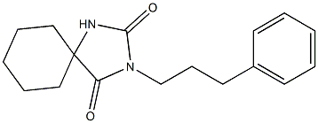 3-(3-Phenylpropyl)-2,4-dioxo-1,3-diazaspiro[4.5]decane Struktur