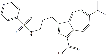 6-Isopropyl-3-[3-(phenylsulfonylamino)propyl]azulene-1-carboxylic acid Struktur