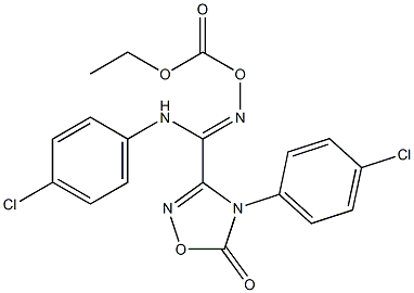 N,4-Bis(4-chlorophenyl)-4,5-dihydro-5-oxo-1,2,4-oxadiazole-3-carboxamide O-(ethoxycarbonyl)oxime Struktur