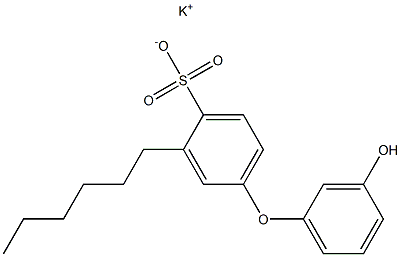 3'-Hydroxy-3-hexyl[oxybisbenzene]-4-sulfonic acid potassium salt Struktur