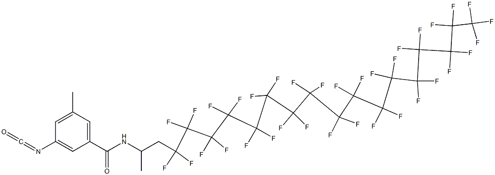 3-Isocyanato-5-methyl-N-[2-(pentatriacontafluoroheptadecyl)-1-methylethyl]benzamide Struktur