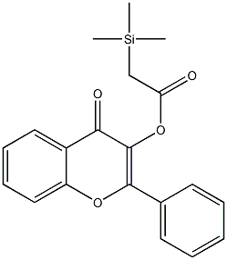 Trimethylsilylacetic acid 2-phenyl-4-oxo-4H-1-benzopyran-3-yl ester Struktur