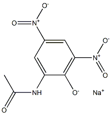 Sodium 2-(acetylamino)-4,6-dinitrophenolate Struktur