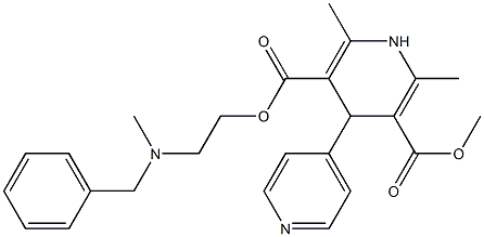 4-(Pyridin-4-yl)-1,4-dihydro-2,6-dimethylpyridine-3,5-dicarboxylic acid 3-methyl 5-[2-(N-methyl-N-benzylamino)ethyl] ester Struktur