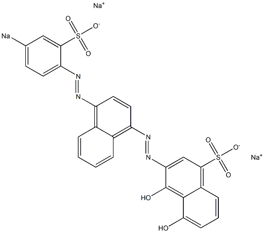 4,5-Dihydroxy-3-[[4-[(4-sodiosulfophenyl)azo]-1-naphthalenyl]azo]naphthalene-1-sulfonic acid sodium salt Struktur